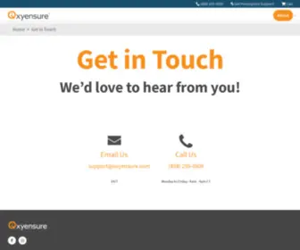 Oxyensure.com(Get in touch) Screenshot