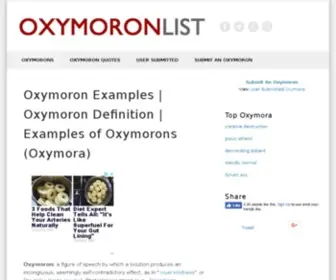 Oxymoronlist.com(Funny Examples of Oxymorons (Oxymora)) Screenshot