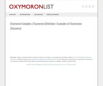 Oxymoronlist.net(Funny Examples of Oxymorons (Oxymora)) Screenshot