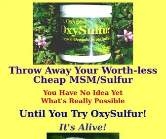 Oxysulfur.com(Oxygen OxySulfur) Screenshot