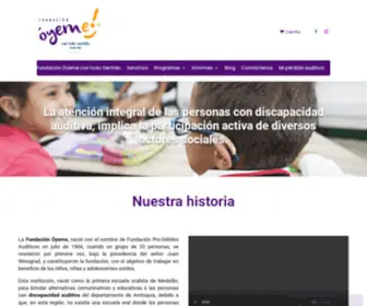 Oyeme.org(Fundación Óyeme con todo Sentido) Screenshot