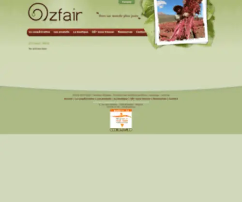 Ozfair.be(Commerce équitable) Screenshot