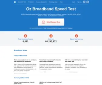 Ozspeedtest.com(Oz Broadband Speed Test) Screenshot