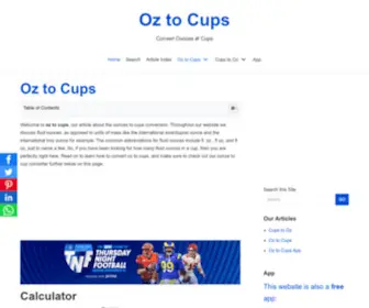 Oztocups.net(Oz to Cups) Screenshot