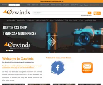 Ozwinds.com.au(Ozwinds Brass and Woodwind Orchestral Music Store) Screenshot