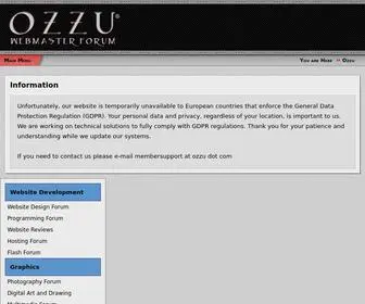 Ozzu.com(Webmaster Forums) Screenshot