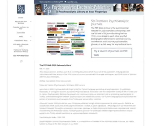 P-E-P.org(Psychoanalytic Electronic Publishing Support) Screenshot