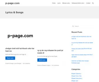 P-Page.com(A Blog for Lyrics & Songs and bhajans Lyrics on this site) Screenshot