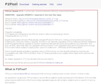 P2Pool.in(The official homepage of the P2Pool software) Screenshot
