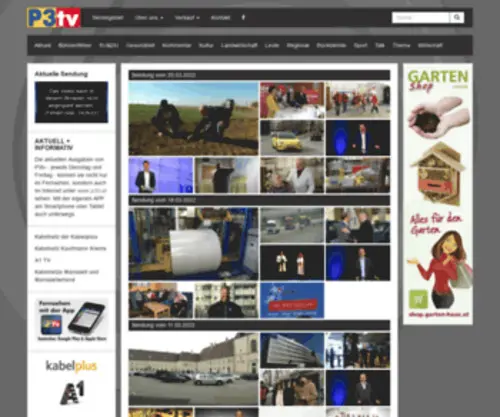 P3TV.at(Regional-TV für den Zentralraum Niederösterreich) Screenshot