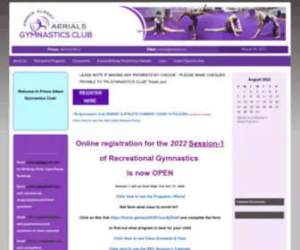 Paaerials.ca(Prince Albert Aerials Gymnastics Club) Screenshot