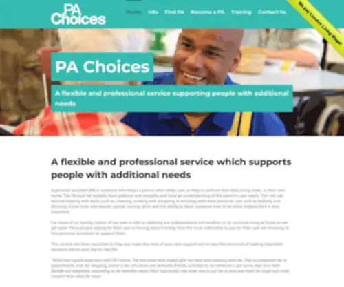 Pachoices.org(A flexible and professional service supporting people with additional needs) Screenshot