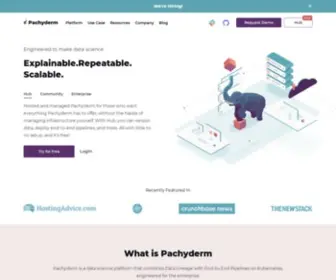 Pachyderm.com(The Data Foundation for Machine Learning) Screenshot