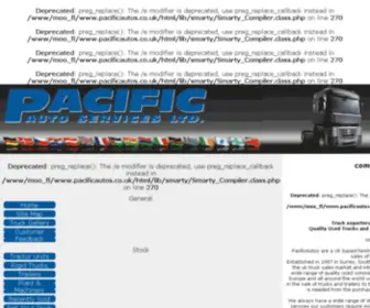 Pacificautos.co.uk(ERF, MAN, DAF & more) Screenshot