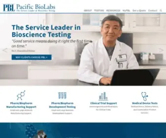 Pacificbiolabs.com(The Service Leader in Bioscience Testing) Screenshot