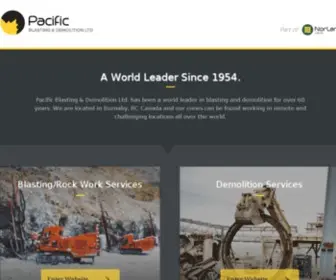 Pacificblasting.com(Pacific Blasting & Demolition Ltd) Screenshot