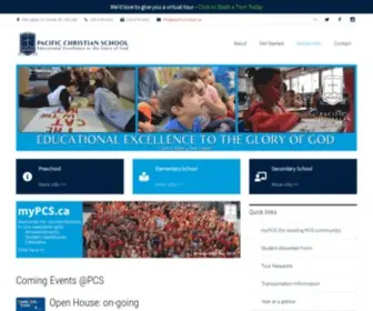 Pacificchristian.ca(Educational Excellence to the Glory of God) Screenshot