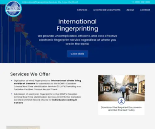 PacificFingerprintservice.ca(Pacific Fingerprint Service) Screenshot