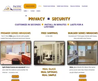 PacificGlassblock.com(Ready-to-Install Glass Block Windows) Screenshot