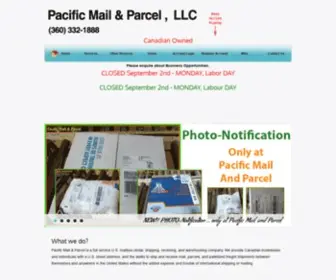 Pacificmailandparcel.com(Pacific Mail and Parcel) Screenshot