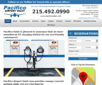 Pacificovalet.com(Philadelphia International Airport Parking) Screenshot