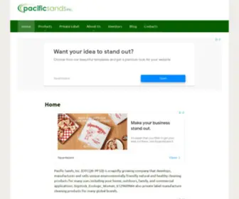 Pacificsands.biz(All natural products) Screenshot