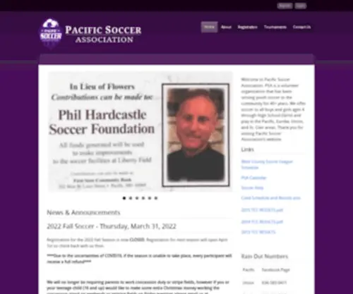 Pacificsoccerassociation.com(Pacific Soccer Association) Screenshot