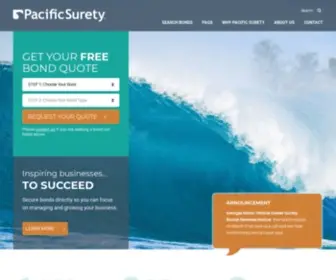 Pacificsurety.com(Surety Bond Brokers for Small and Large Businesses) Screenshot