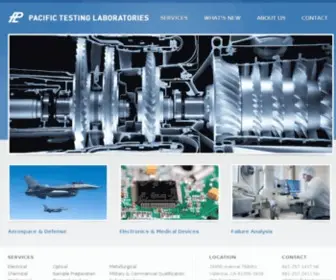 Pacifictesting.com(Pacific Testing Laboratories) Screenshot