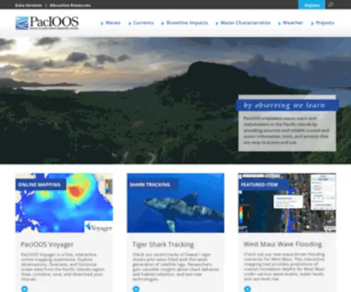 Pacioos.org(Pacific Islands Ocean Observing System (PacIOOS)) Screenshot