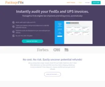 Packagefox.com(Late delivery of your expedited packages) Screenshot
