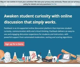 Packback.co(Awaken student curiosity with online discussion that simply works. Packback) Screenshot