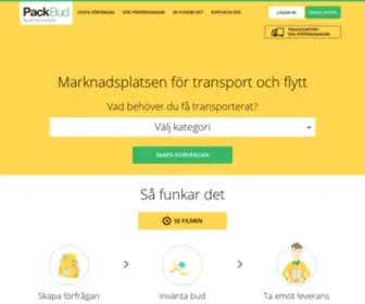 Packbud.com(Transport, Frakt, Flytt) Screenshot