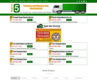 Packersandmoversahmedabad.in(Top 5 Packers and Movers Ahmedabad Gujarat) Screenshot