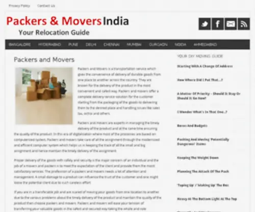 Packersandmoversnmd.in(Packers and Movers India) Screenshot