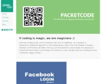 Packetcode.com(An opensource web developers community to build simple web apps to make developers life easier) Screenshot