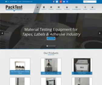 Packtest.com(Packaging Testing Equipment by PackTest Machines Inc) Screenshot