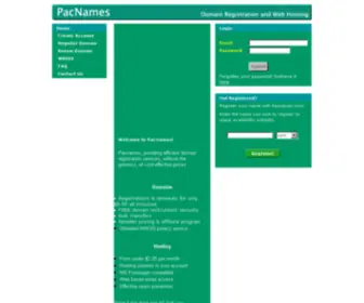 Pacnames.com(Free domain search with cheap domain name registration) Screenshot