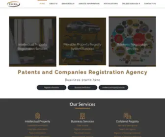 Pacra.org.zm(Patents and Companies Registration Agency) Screenshot