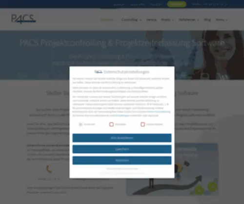 Pacs-Software.com(Projektcontrolling & Projektzeiterfassung für KMU) Screenshot