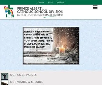 Pacsd.ca(Prince Albert Catholic School Divison) Screenshot