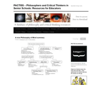 Pactiss.org(Philosophers and Critical Thinkers in Senior Schools) Screenshot