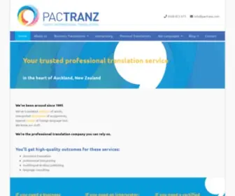 Pactranz.com(Professional Translation Services New Zealand) Screenshot