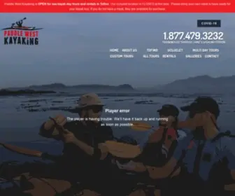 Paddlewestkayaking.com(Kayak Tours BC) Screenshot