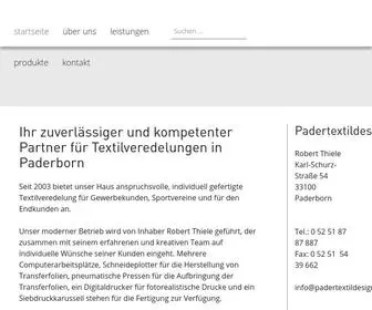 Padertextildesign.de(Herzlich Willkommen) Screenshot
