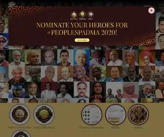 Padmaawards.gov.in(Padma Awards) Screenshot