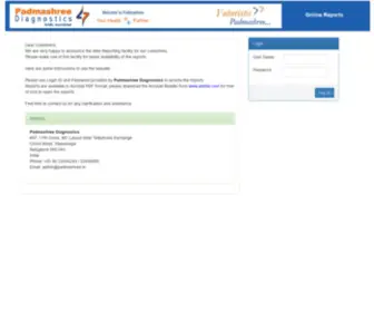 Padmashreelabreport.com(Padmshree Diagnostics Online Reports) Screenshot