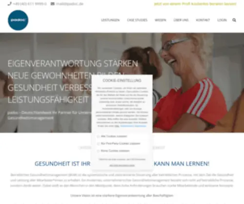 Padoc.de(Ihr Betriebliches Gesundheitsmanagement in Hamburg) Screenshot