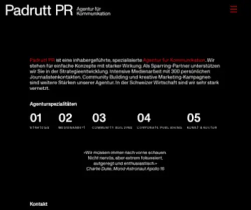 Padruttpr.ch(PR Agentur Zürich) Screenshot