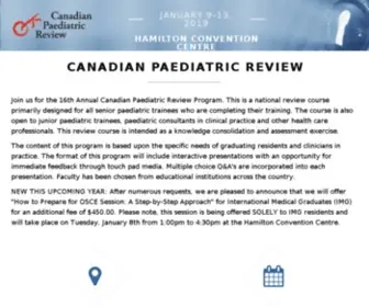 Paediatricreview.ca(Canadian Paediatric Review Program) Screenshot